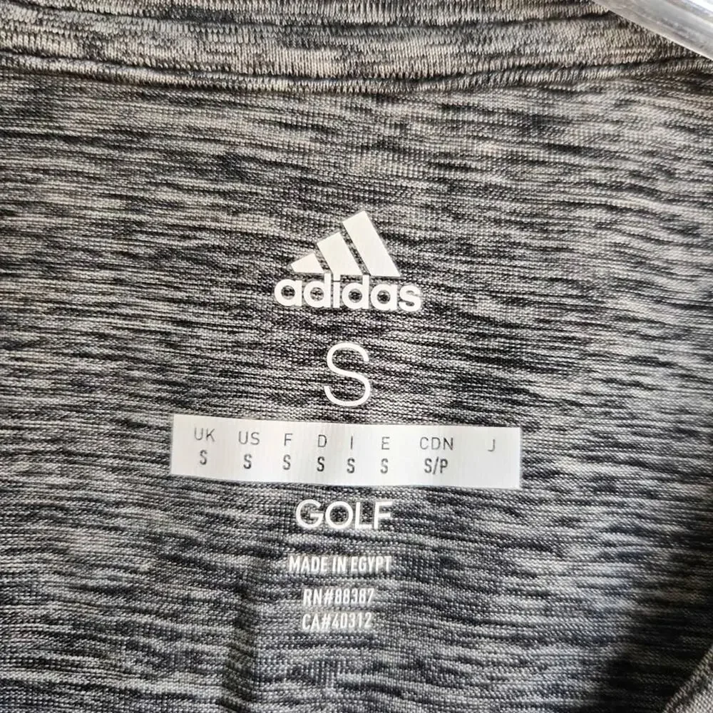 Adidas Golf Performance Heathered Gray Short Sleeve Polo Shirt‎ Men's Small